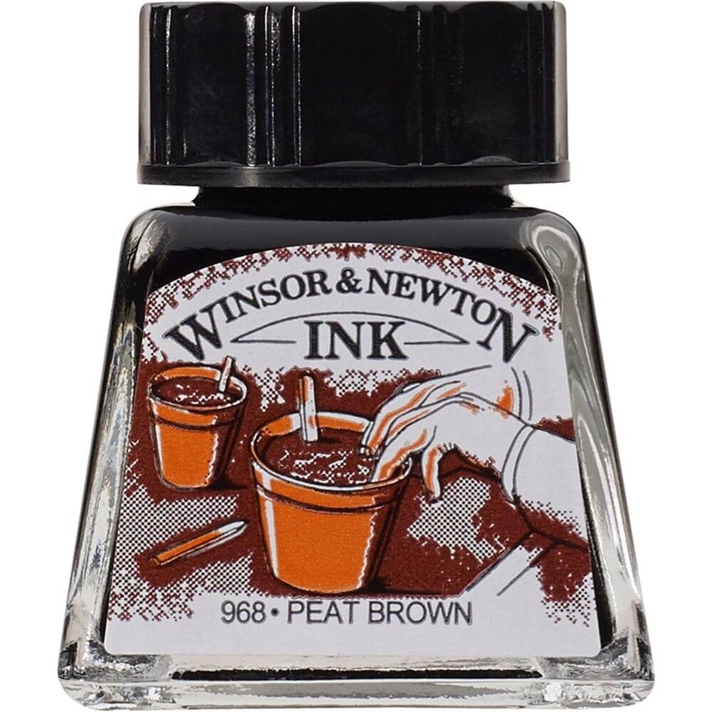 Winsor & Newton Çizim Mürekkebi 14ml Peat Brown