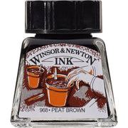 Winsor & Newton Çizim Mürekkebi 14ml Peat Brown