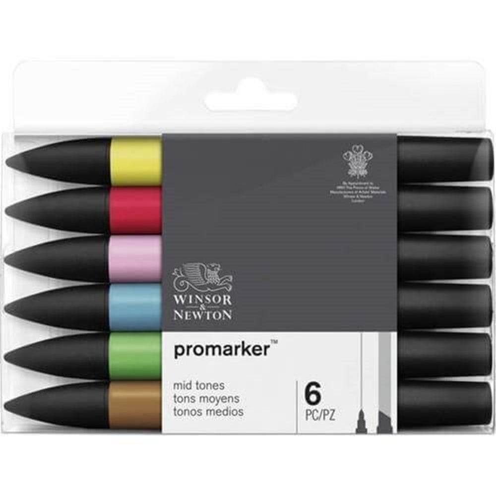 Winsor & Newton Promarker Mid Tones 6 Colors