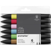 Winsor & Newton Promarker Ara Tonlar 6 Renk