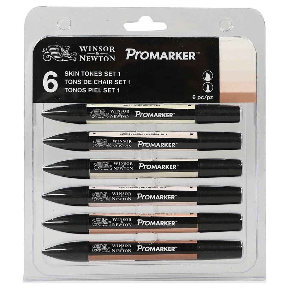 Winsor & Newton Promarker Grafik Kalemi 6'lı Set Ten Rengi