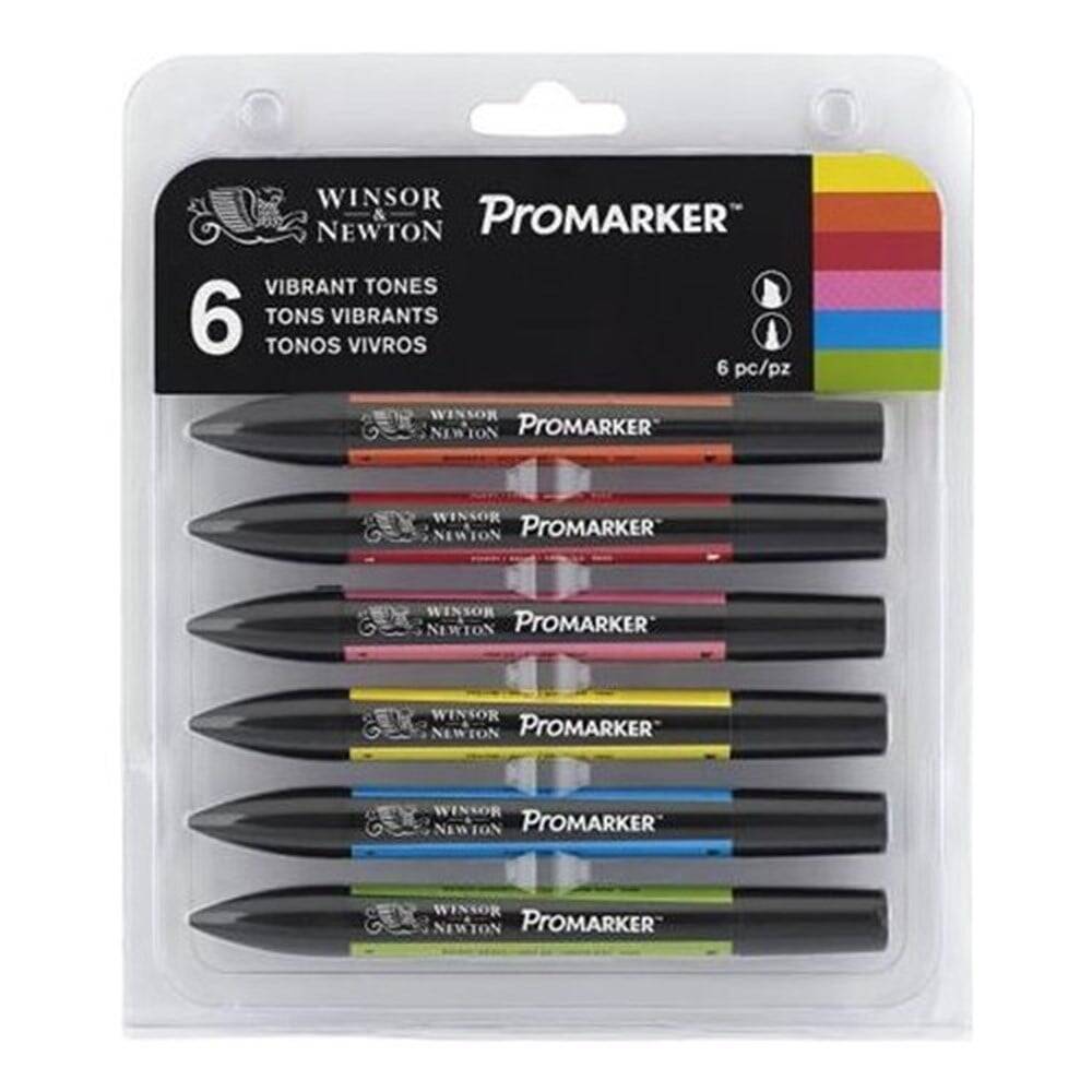 Winsor & Newton Promarker Grafik Kalemi 6'lı Set Vibrant Tones