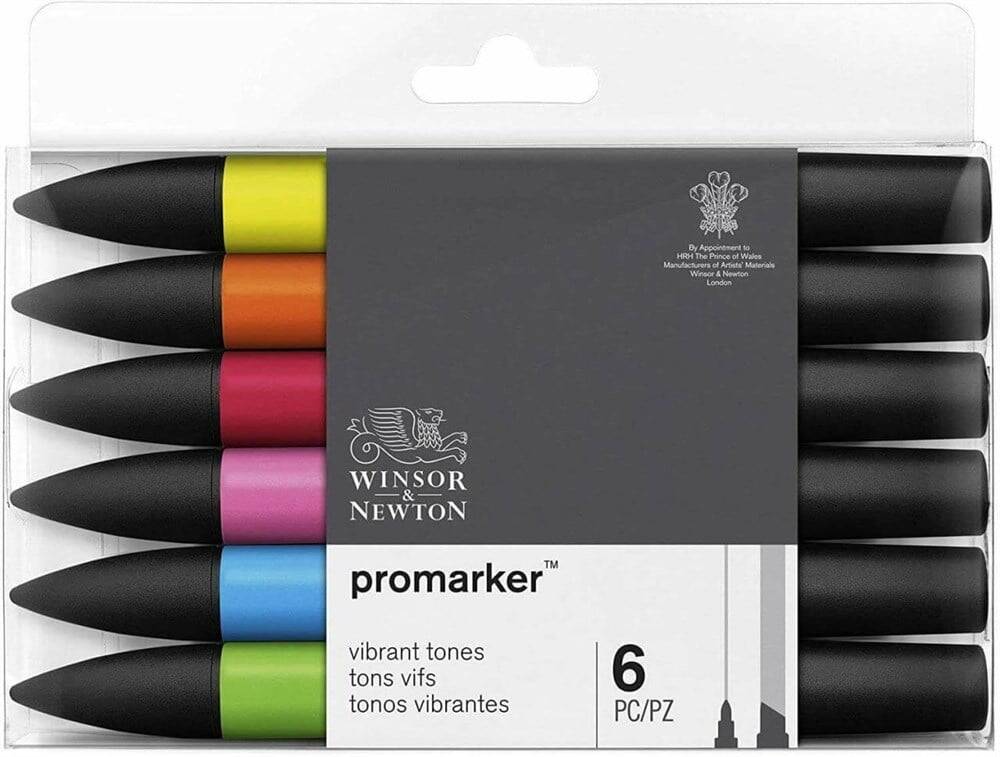 Winsor & Newton Promarker Strong Tones 6 Colours
