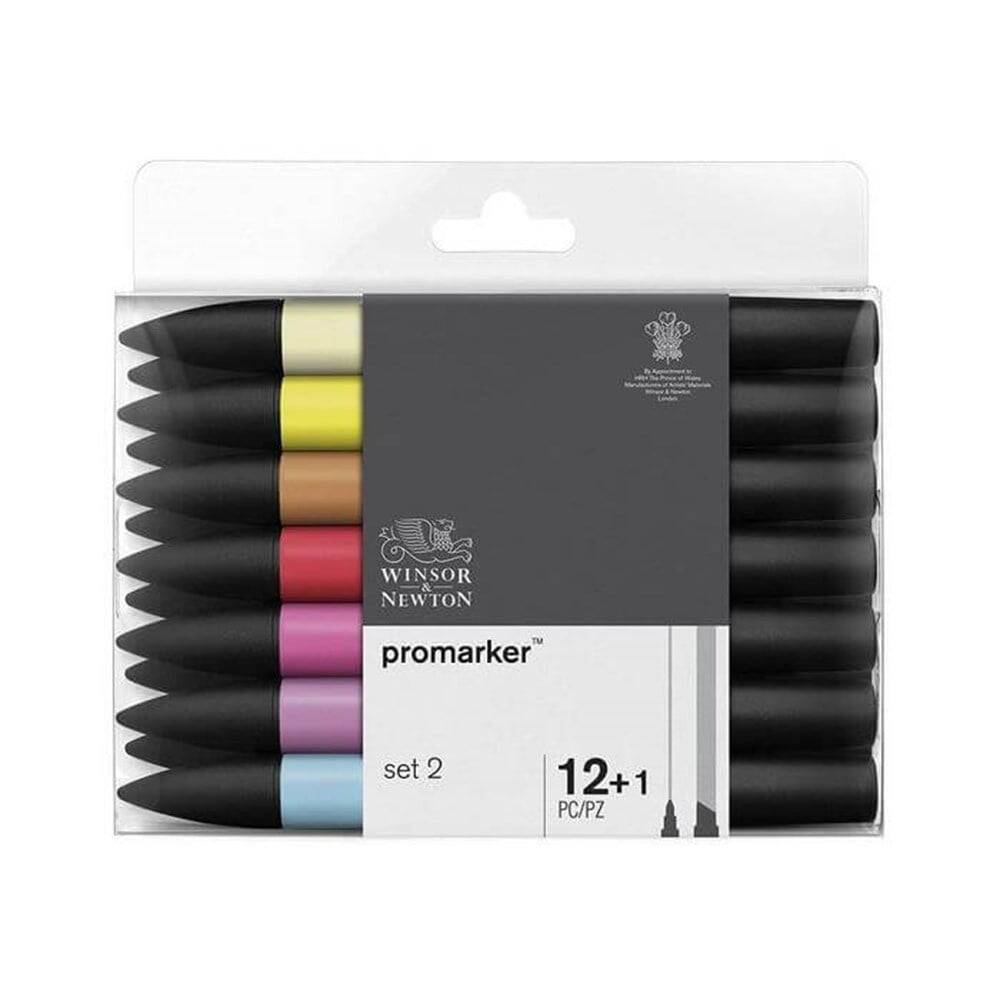 Winsor & Newton Promarker Set 2 (12 Renk + Karıştırıcı)