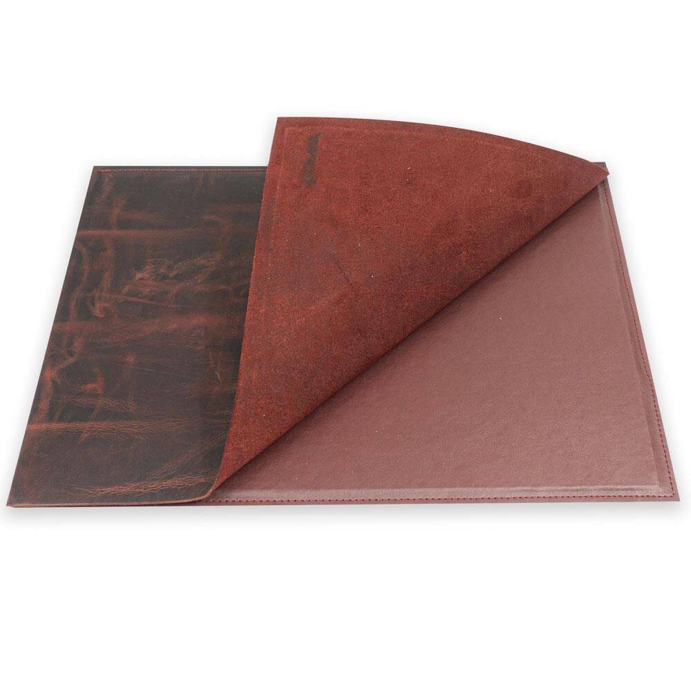 Writing Pad Hard Cover Crazy Leather 30x40 Claret Red