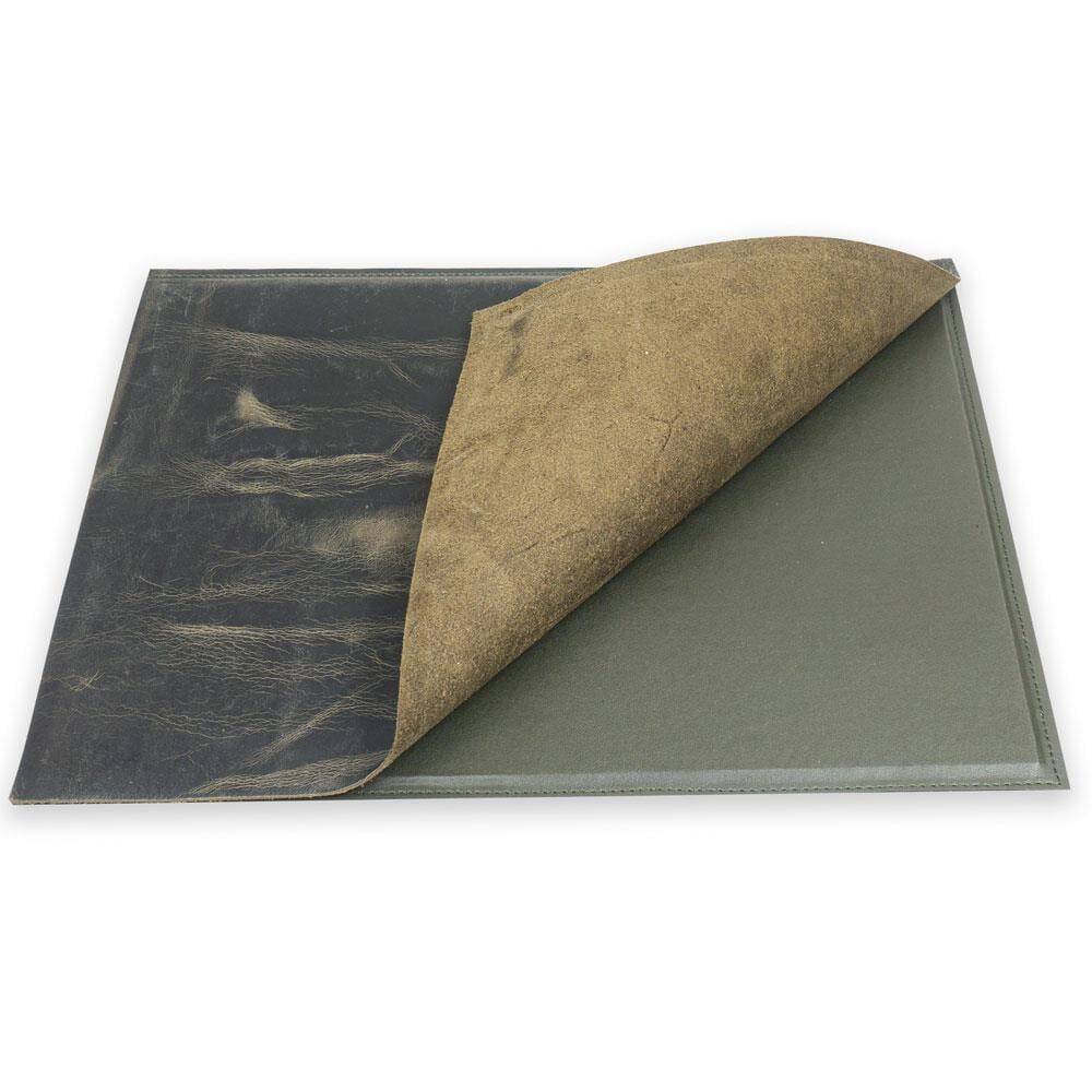 Writing Pad Hard Cover Crazy Leather 30x40 Khaki Green