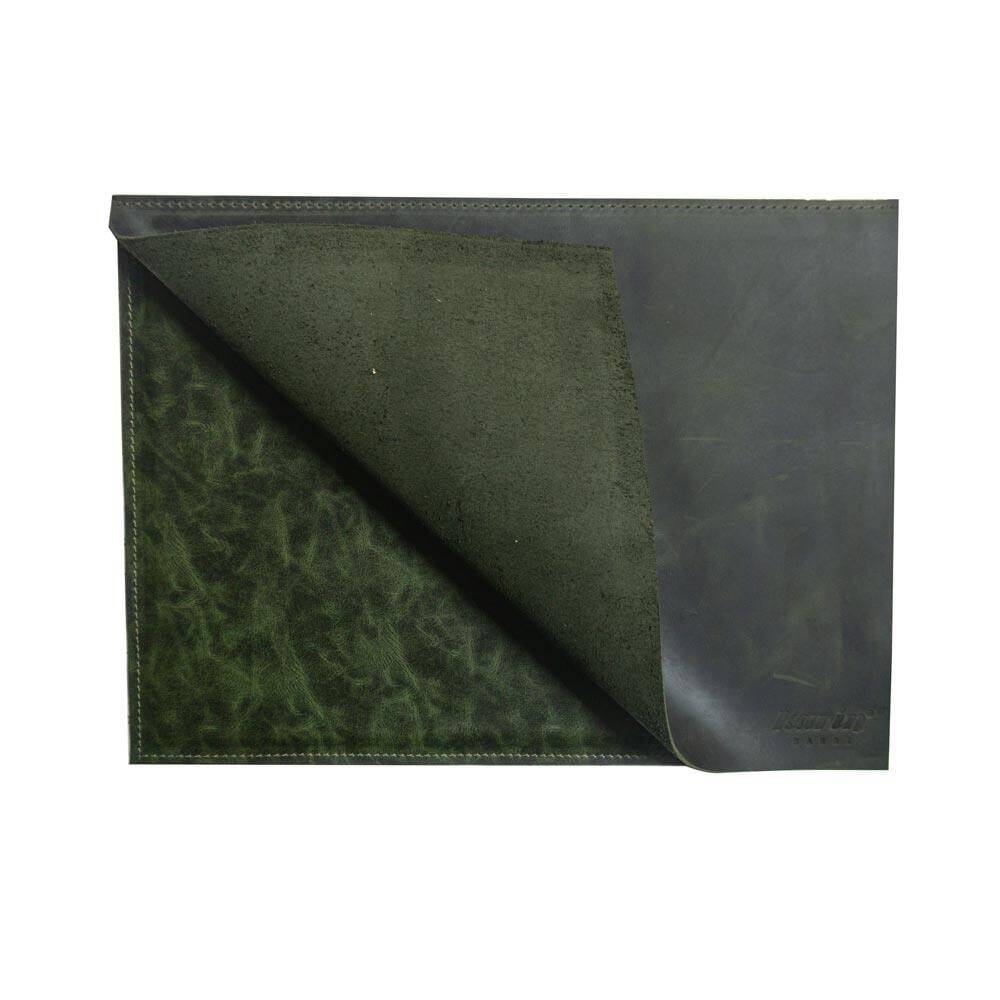 Writing Pad Hard Cover Crazy Leather 30x40 Khaki Green