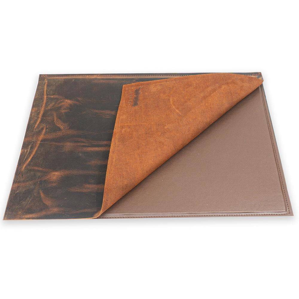 Writing Pad Hard Cover Crazy Leather 30x40 Dark Brown