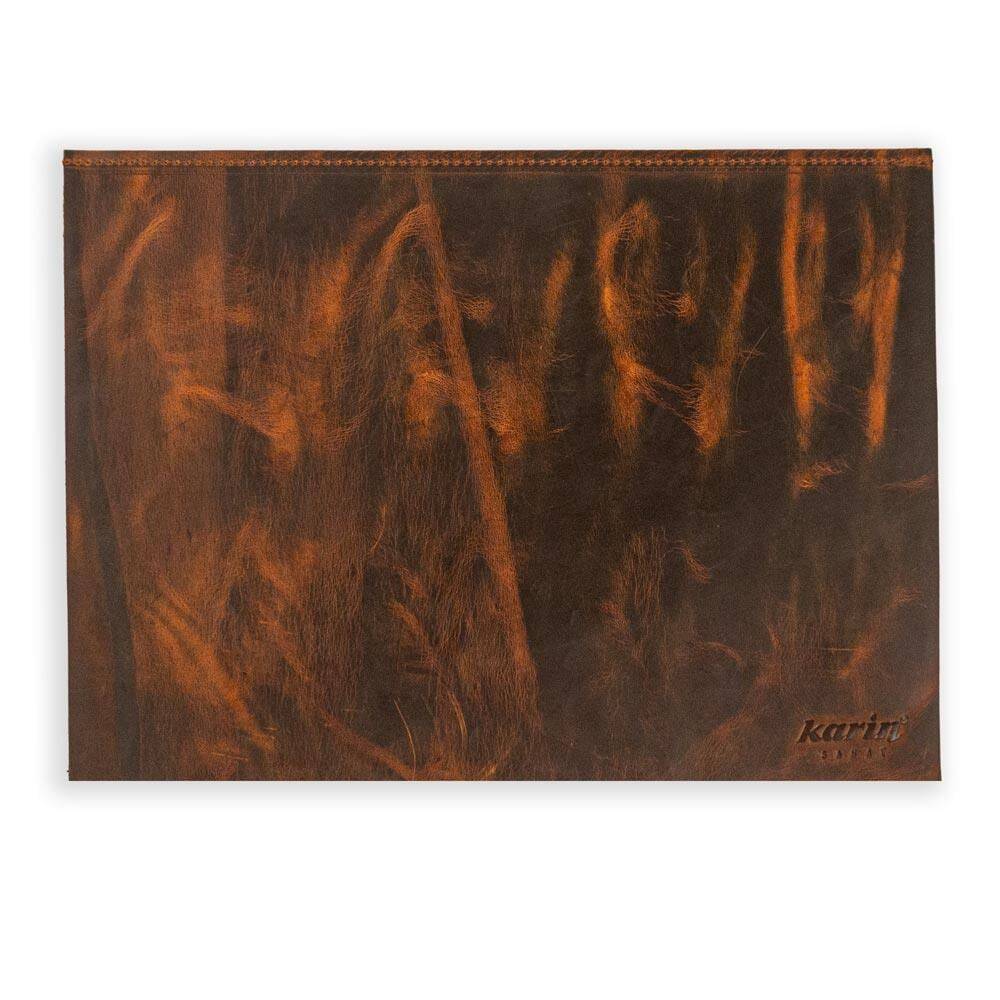 Writing Pad Hard Cover Crazy Leather 30x40 Dark Brown
