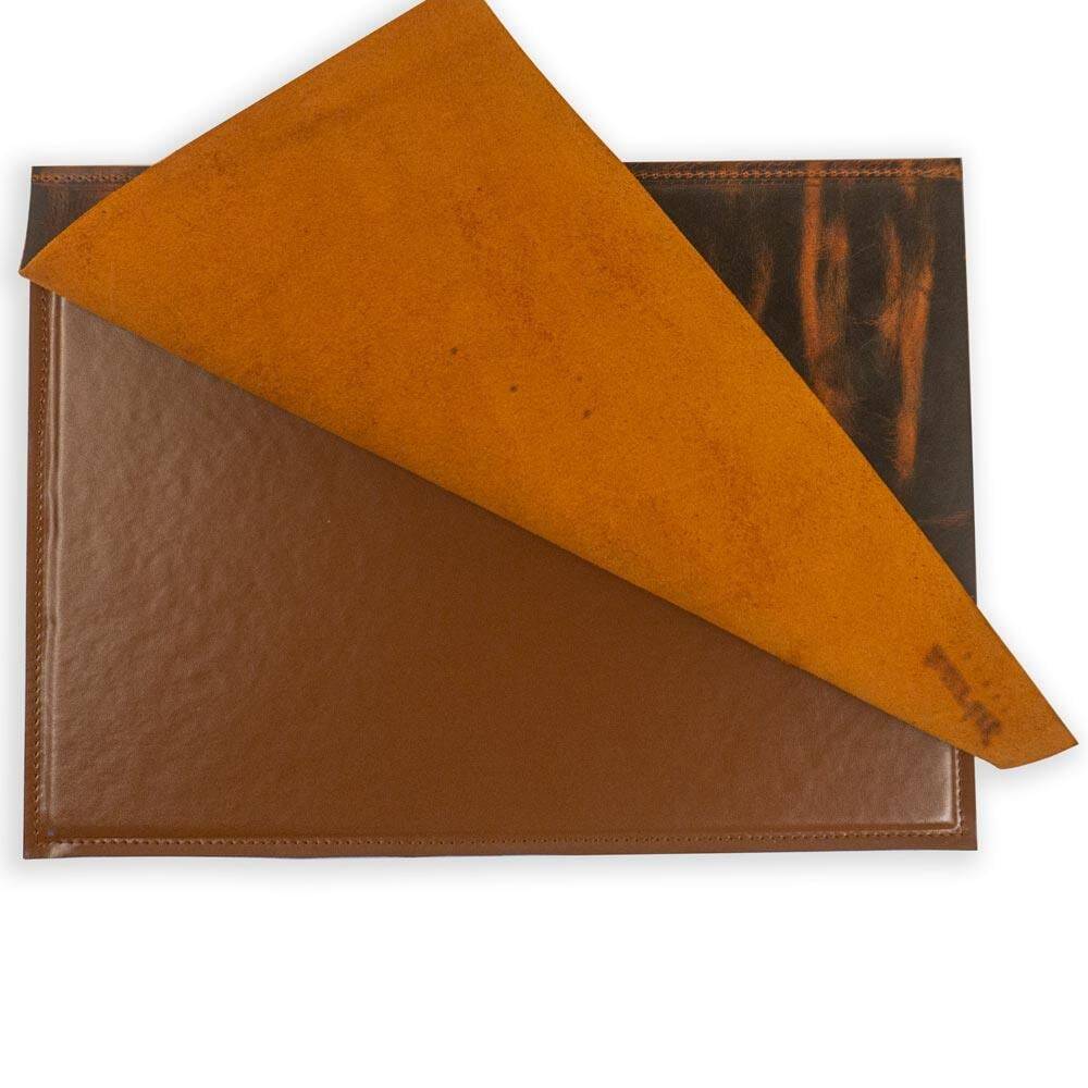 Writing Pad Hard Cover Crazy Leather 30x40 Dark Brown