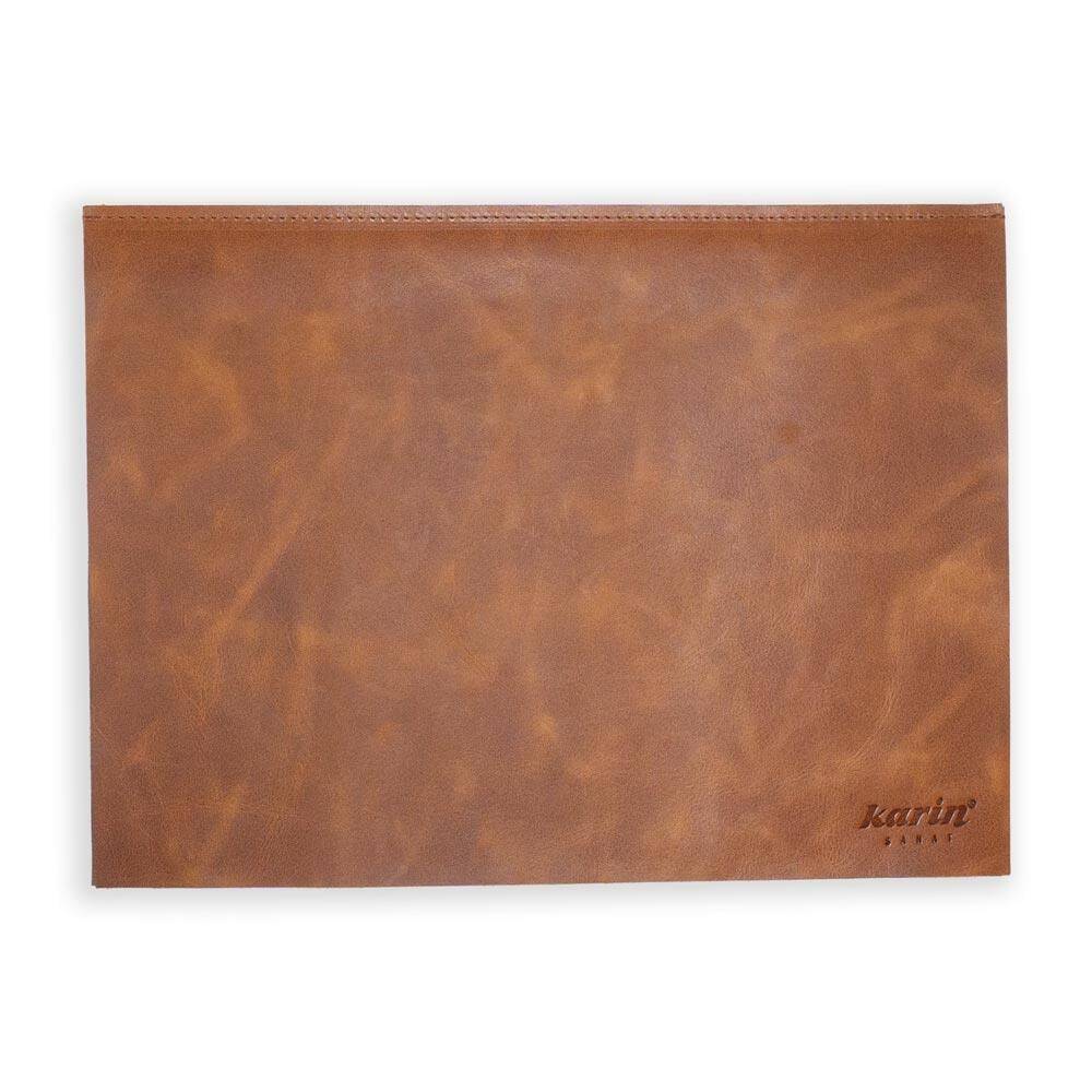 Writing Pad Hard Cover Crazy Leather 30x40 Tan