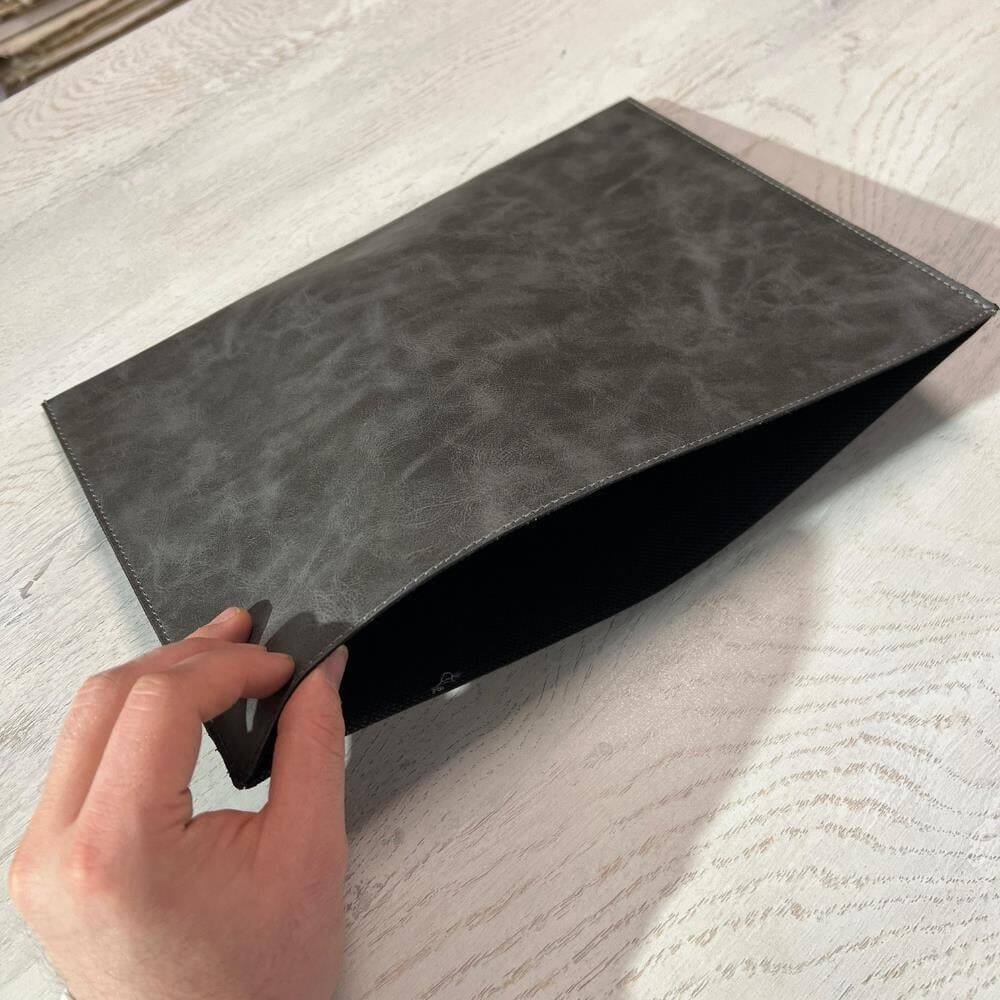 Writing Pad with Imitation Leather Insert, Gray