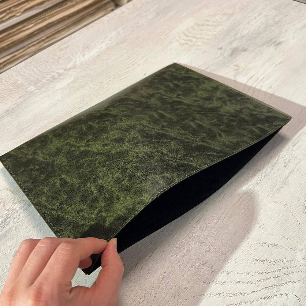 Writing Pad with Imitation Leather Insert, Khaki Green