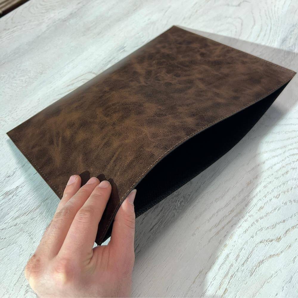 Writing Pad with Imitation Leather Insert, Dark Brown