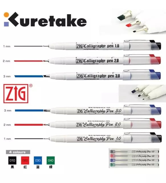 Zig Calligraphy Pen 2.0 mm Red PC-200