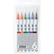 Zig Clean Color Real Brush Fırça Uçlu Marker Kalem 6 Renk Set