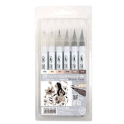 Zig Clean Color Real Brush RB-6000 6-pack Warm Gray