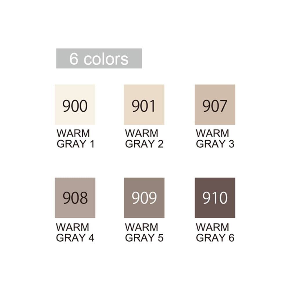 Zig Clean Color Real Brush RB-6000 6-pack Warm Gray