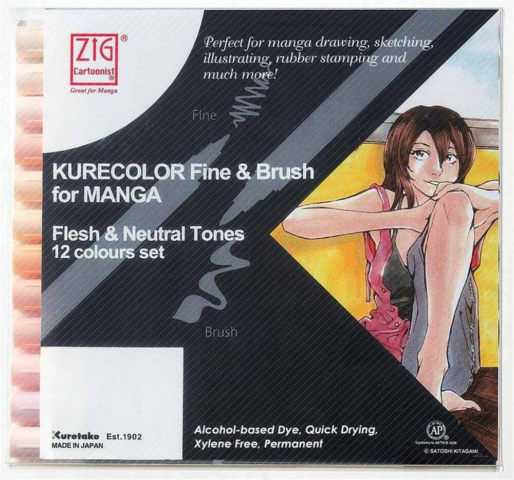 Zig Fine & Brush For Manga 12'li Flesh Tones