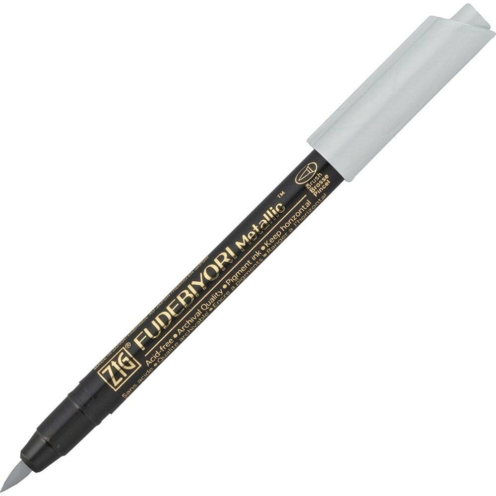 Zig Fudebiyori Metallic Brush Pen Gilded Brush Tip Marker Pen 102 Silver
