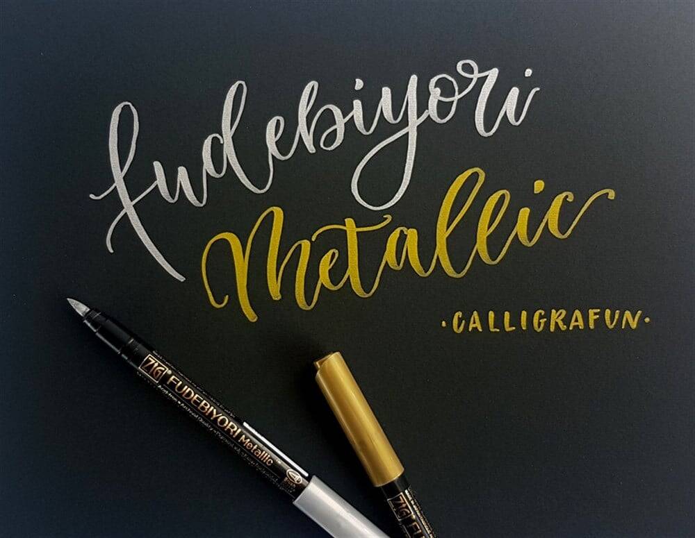 Zig Fudebiyori Metallic Brush Pen Yaldızlı Fırça Uçlu Marker Kalem 128 LT Green