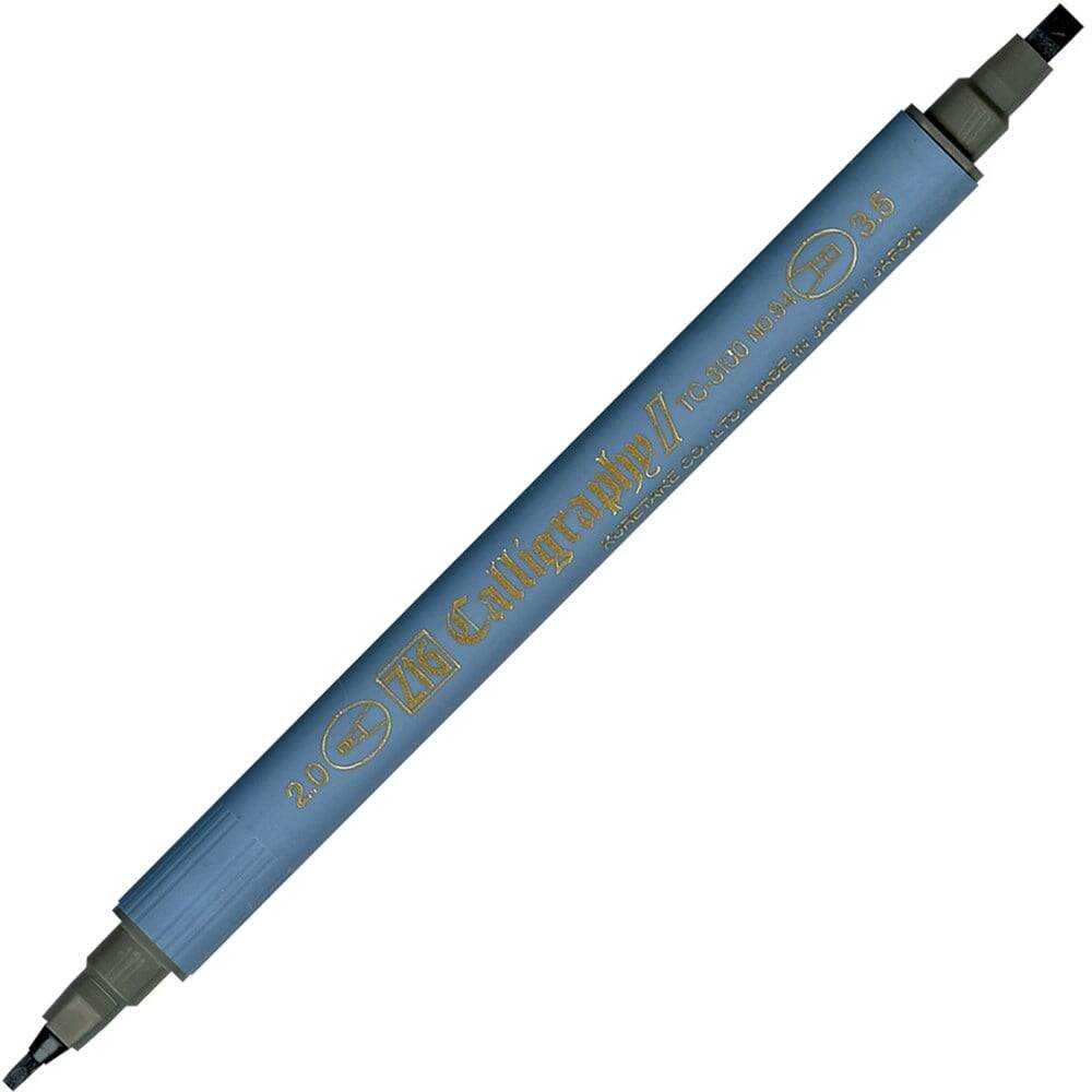 Zig Calligraphy Pen Double Tip 2 mm + 3.5 mm 094 Gray Brown