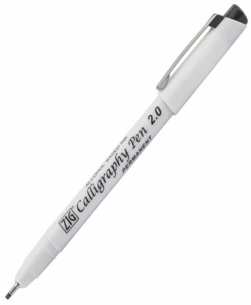 Zig Calligraphy Pen Permanent Pca-210 Black 2.0 Mm