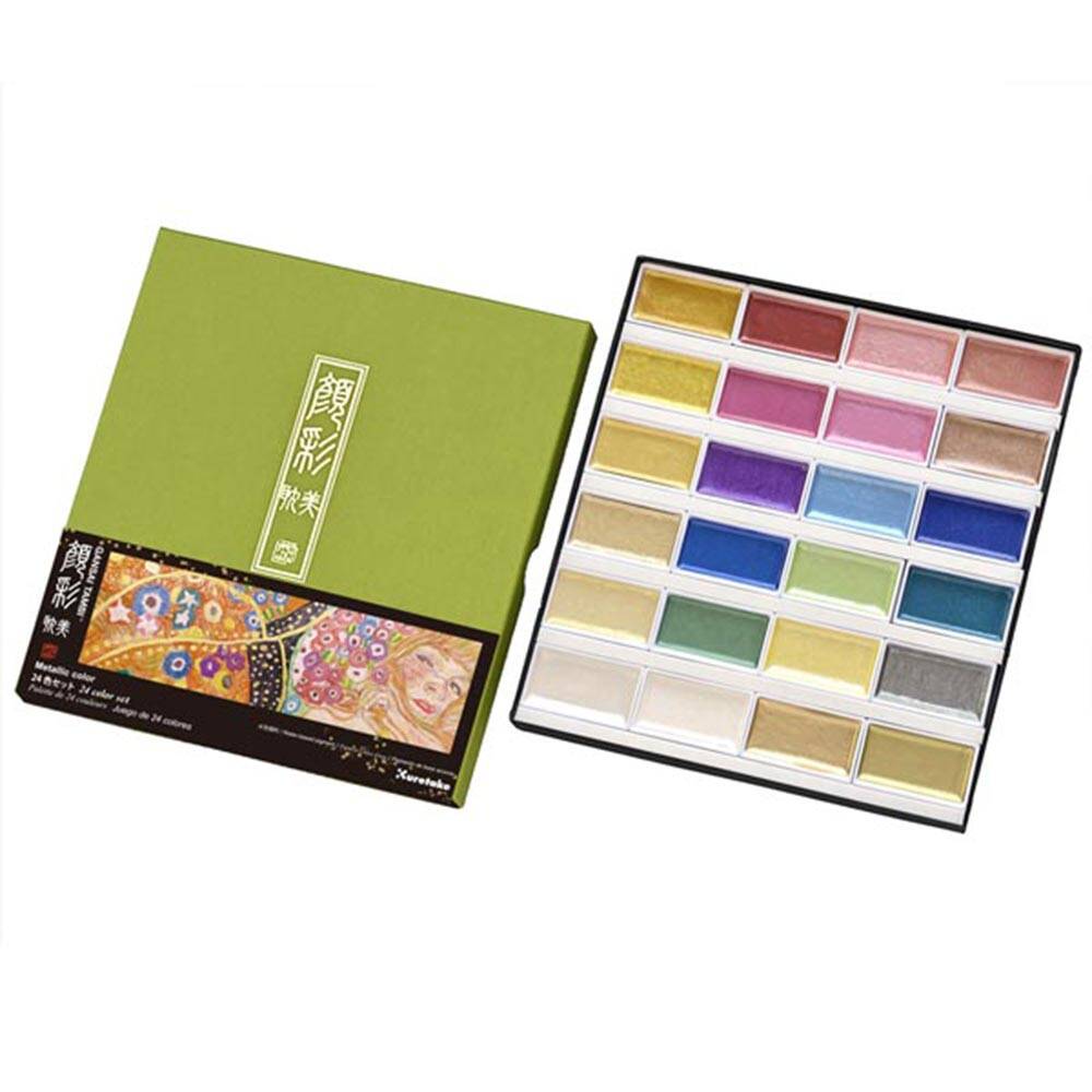 Zig Pigment Gansai Tambi Metalik Suluboya Seti 24'Lü NW2A